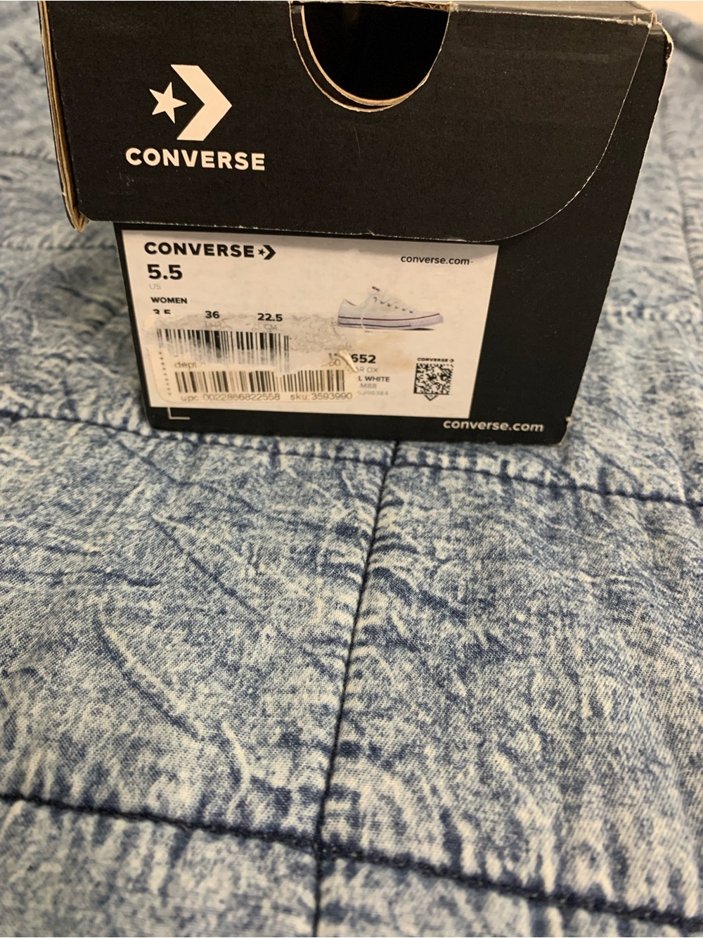 Brand new in box Converse Black and White Shoe Box with Star Chevron Logo